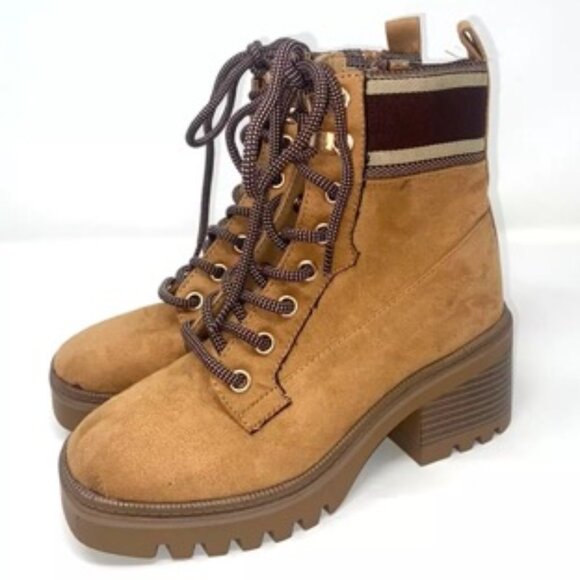 Bamboo Affirm Heeled Boots Natural Tan Size 6.5 - Picture 1 of 6